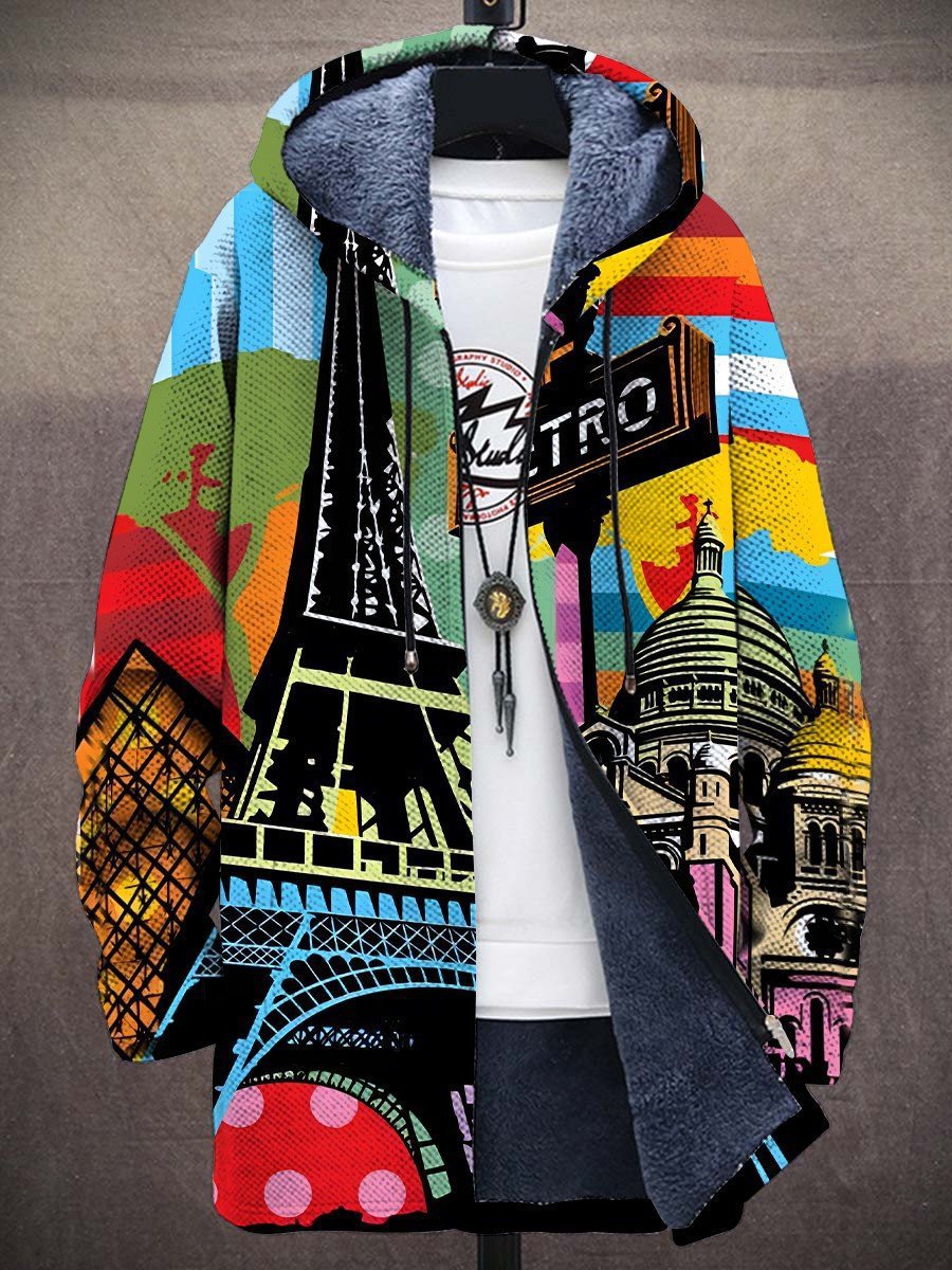 Olga | Chaqueta con Capucha y Estampado Colorido