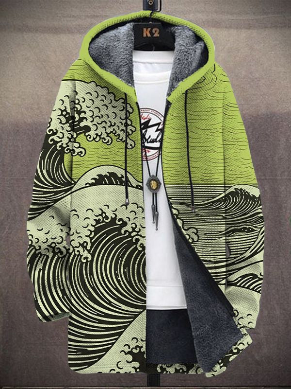 Gabriela | Chaqueta con Capucha y Estampado de Olas