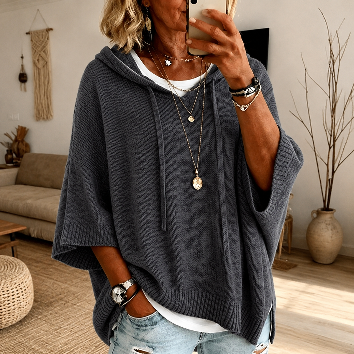 Chelo | Jersey Poncho Gris Marengo