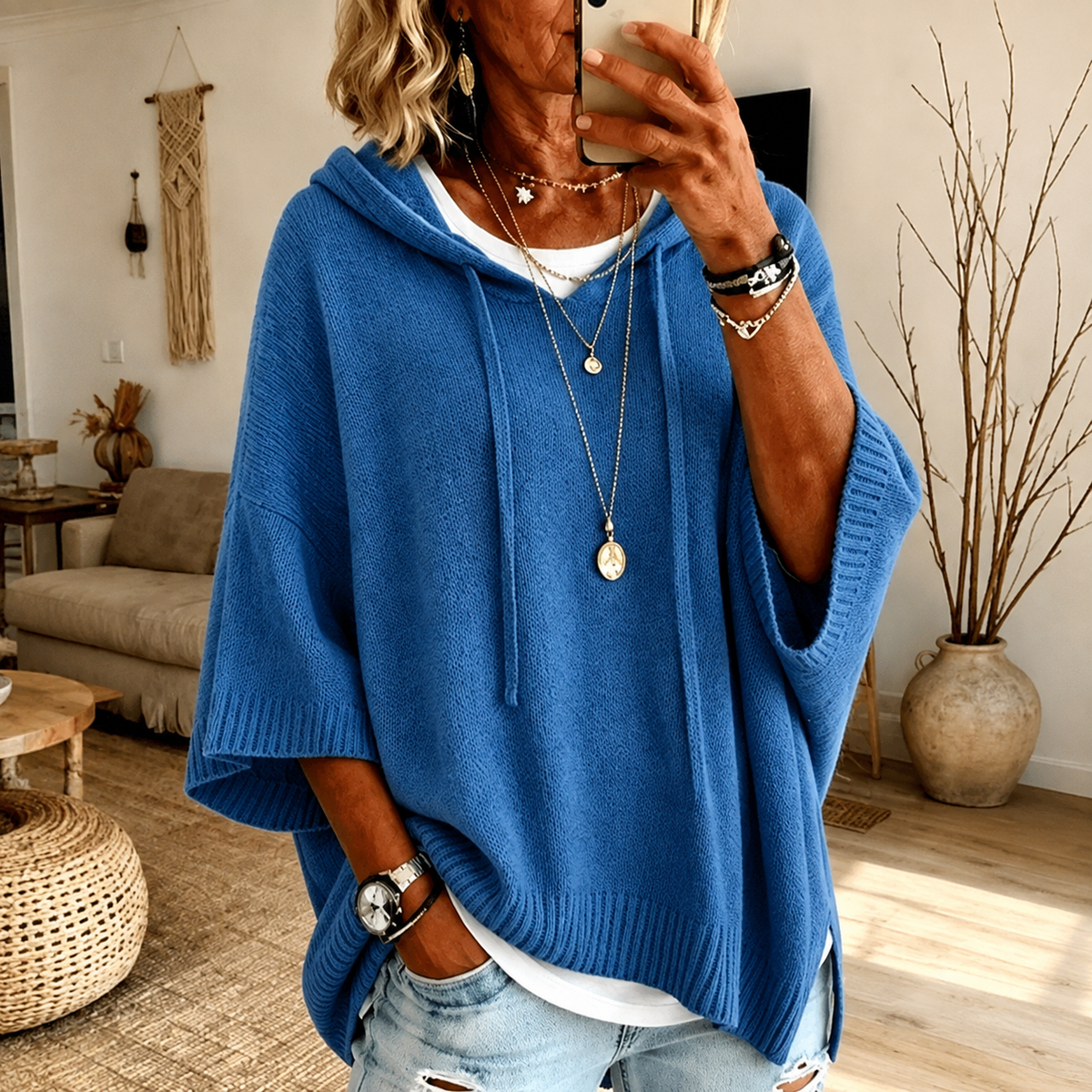 Josefina | Jersey Poncho Azul