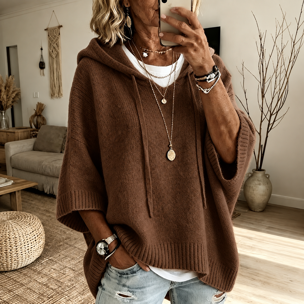 Toñi | Jersey Poncho Marrón