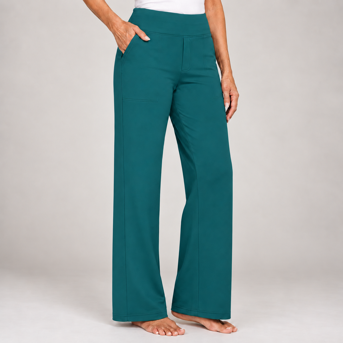 Encarni | Pantalón Elástico de Tiro Alto y Pierna Recta