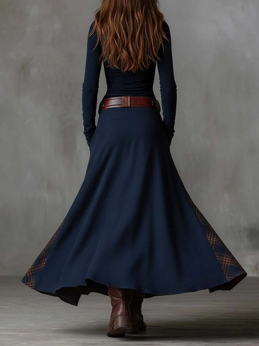 Sonsoles | Vestido Largo Boho Efecto Ante con Cinturón