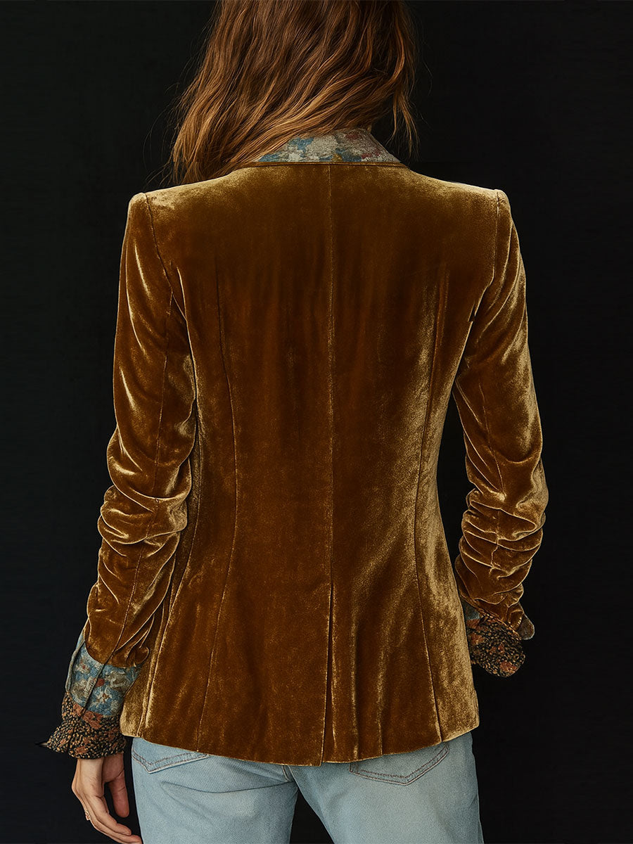 Martina | Blazer Patchwork con Estampado Floral Vintage