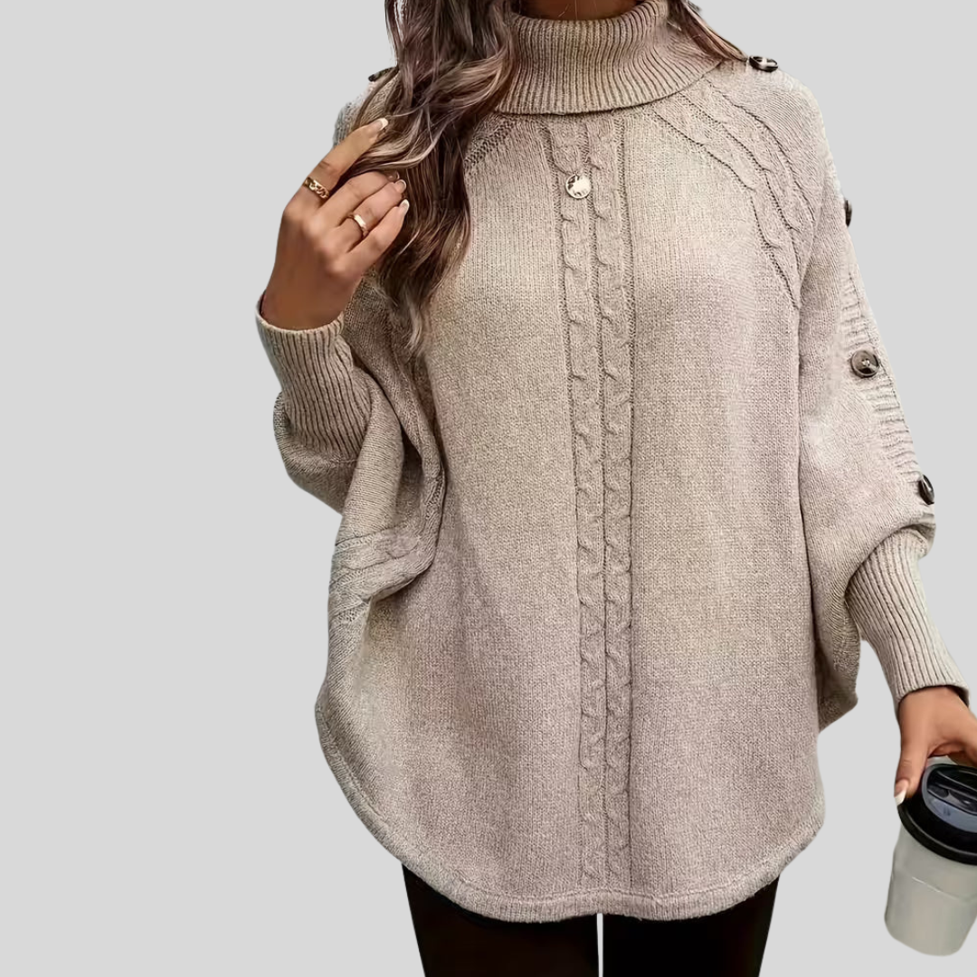 Conchi | Jersey Capa de Ochos con Cuello Alto