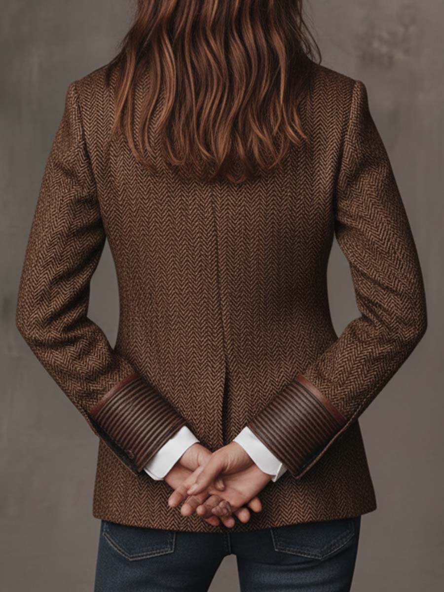 Gisela | Blazer con Paneles de Estampado Espiga