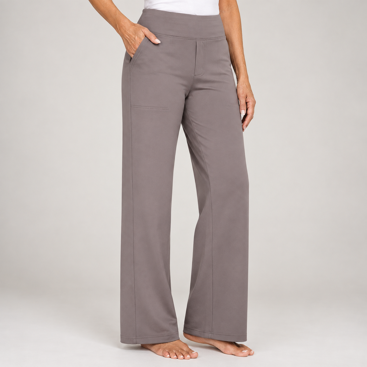 Encarni | Pantalón Elástico de Tiro Alto y Pierna Recta