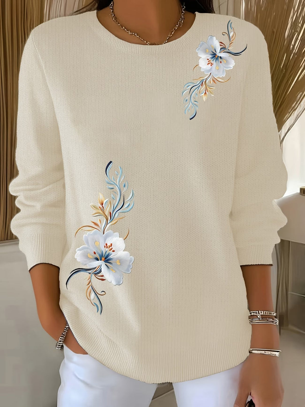 Violeta™ | Jersey Floral de Manga Larga