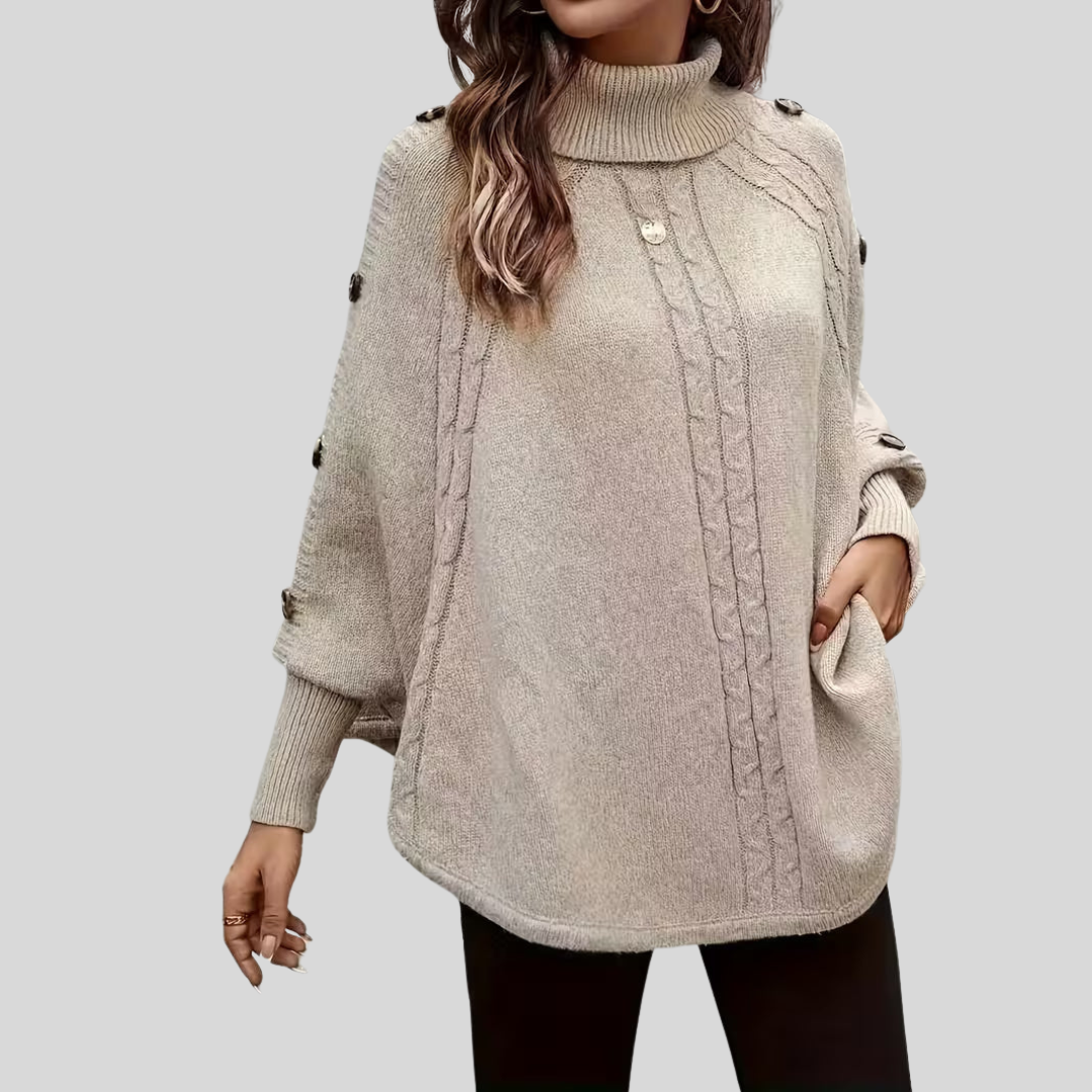 Conchi | Jersey Capa de Ochos con Cuello Alto