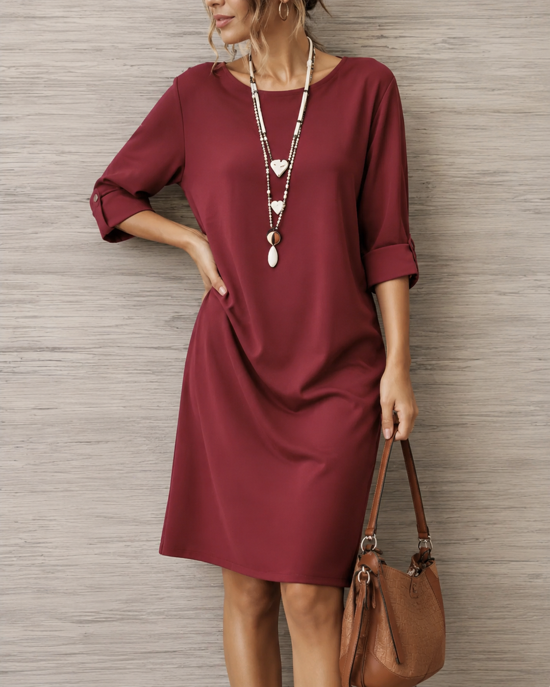 Marta| Vestido Midi Fluido con Efecto Vientre Plano