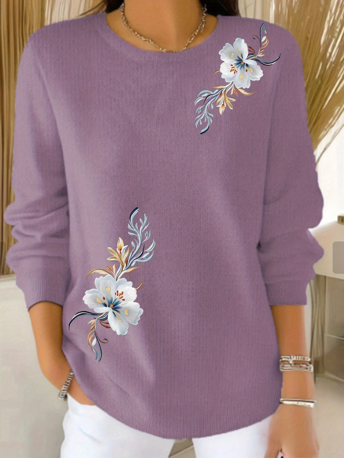 Violeta™ | Jersey Floral de Manga Larga