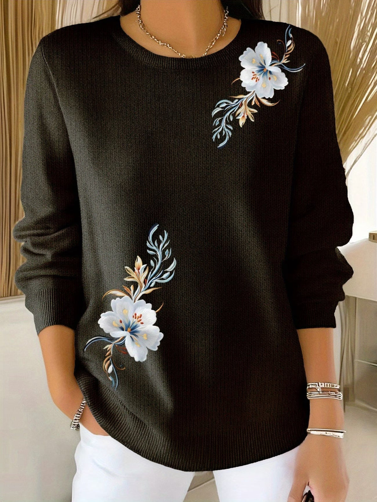 Violeta™ | Jersey Floral de Manga Larga