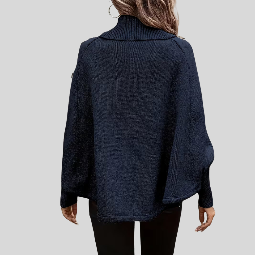 Conchi | Jersey Capa de Ochos con Cuello Alto
