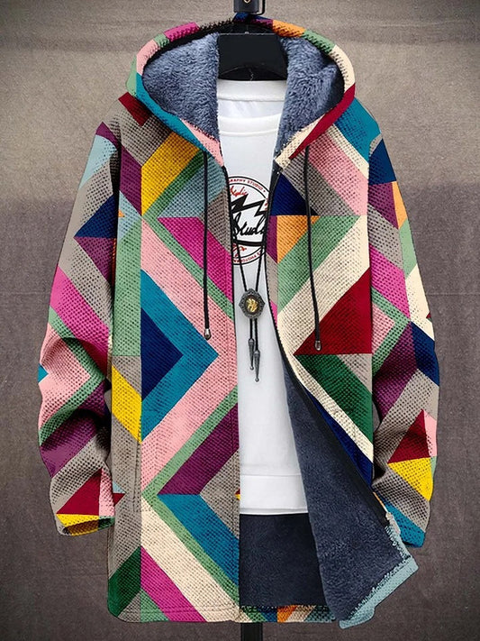 Sara | Chaqueta Forrada con Capucha y Estampado Artístico