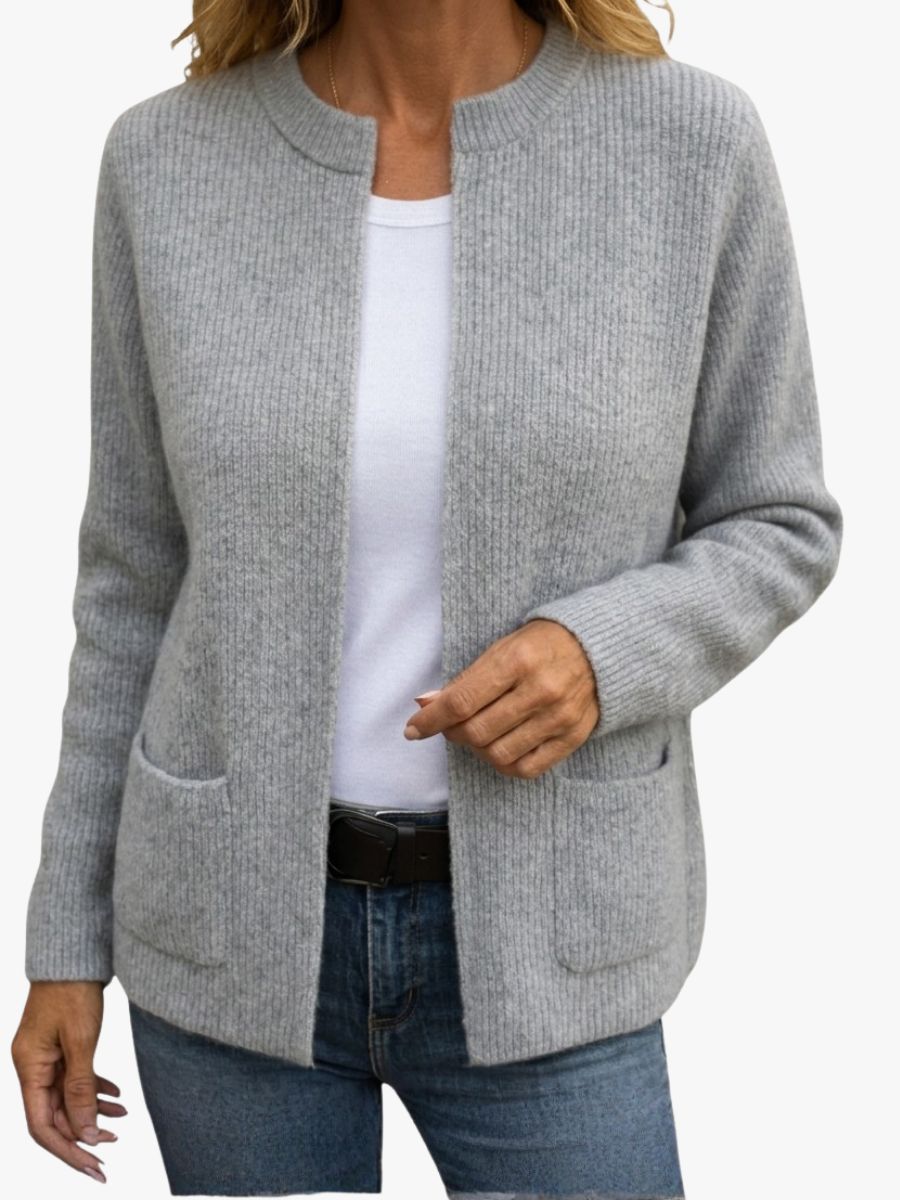 Amparo | Chaqueta de Punto con Cremallera y Bolsillos