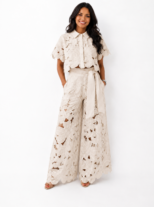 Margarita | Conjunto de Dos Piezas de Encaje Floral