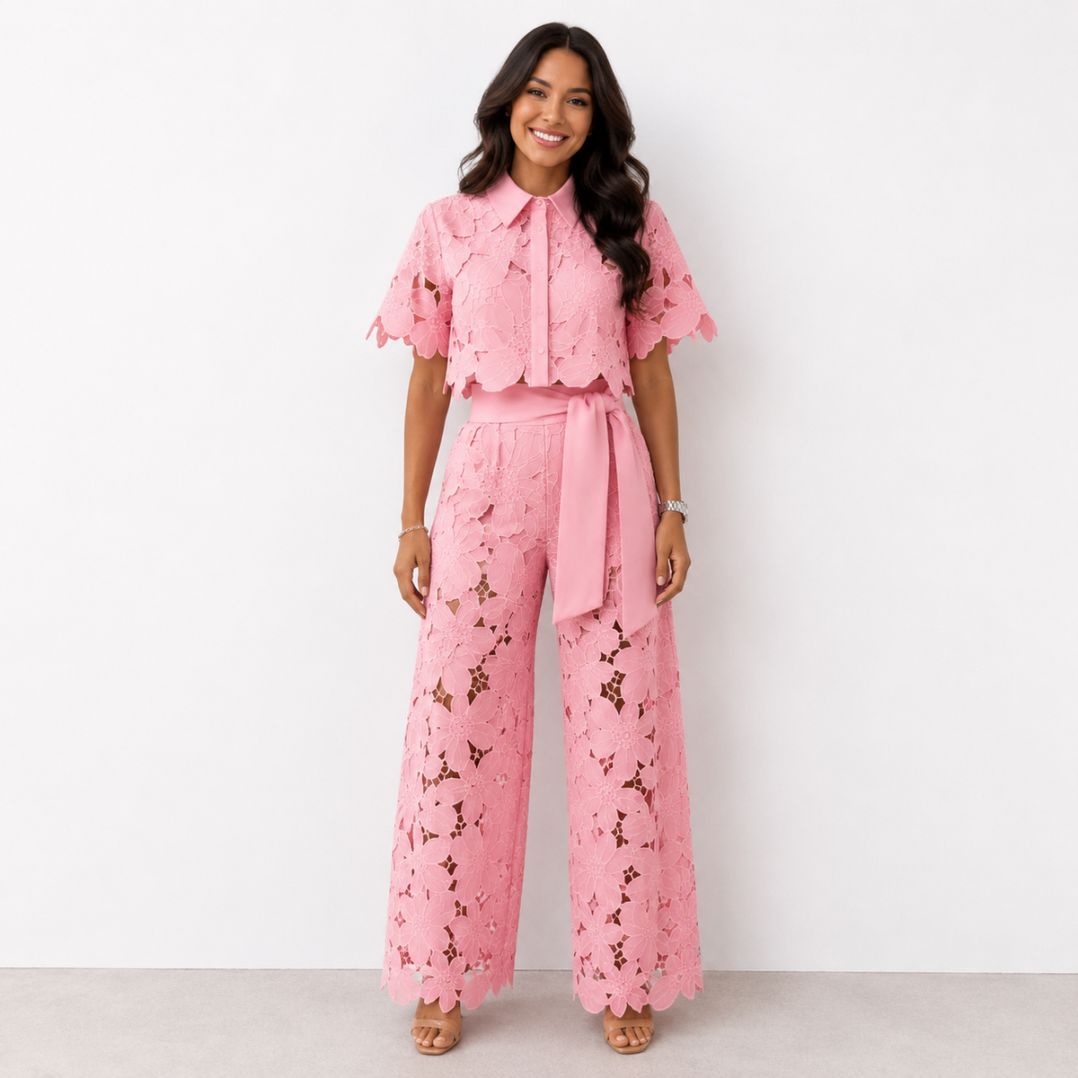 Margarita | Conjunto de Dos Piezas de Encaje Floral