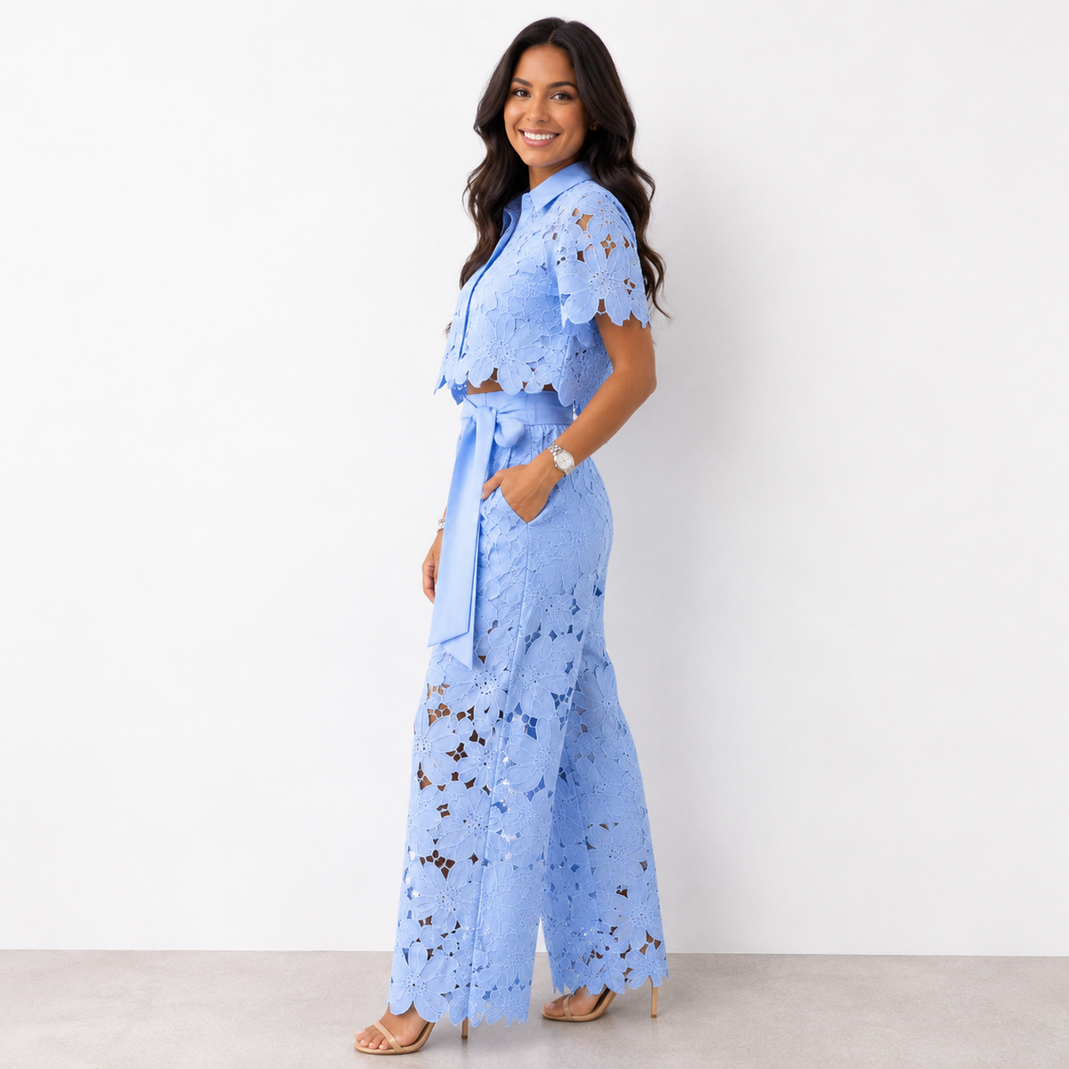 Margarita | Conjunto de Dos Piezas de Encaje Floral