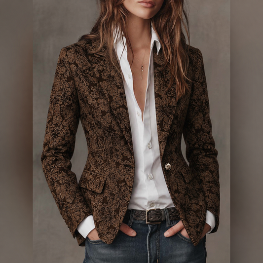 Estela | Blazer Entallado de Jacquard Cachemir