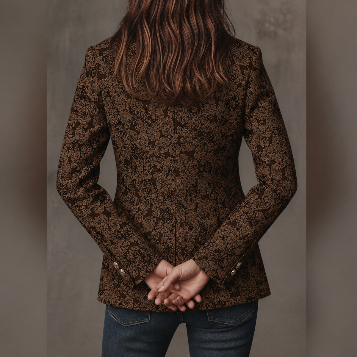 Estela | Blazer Entallado de Jacquard Cachemir