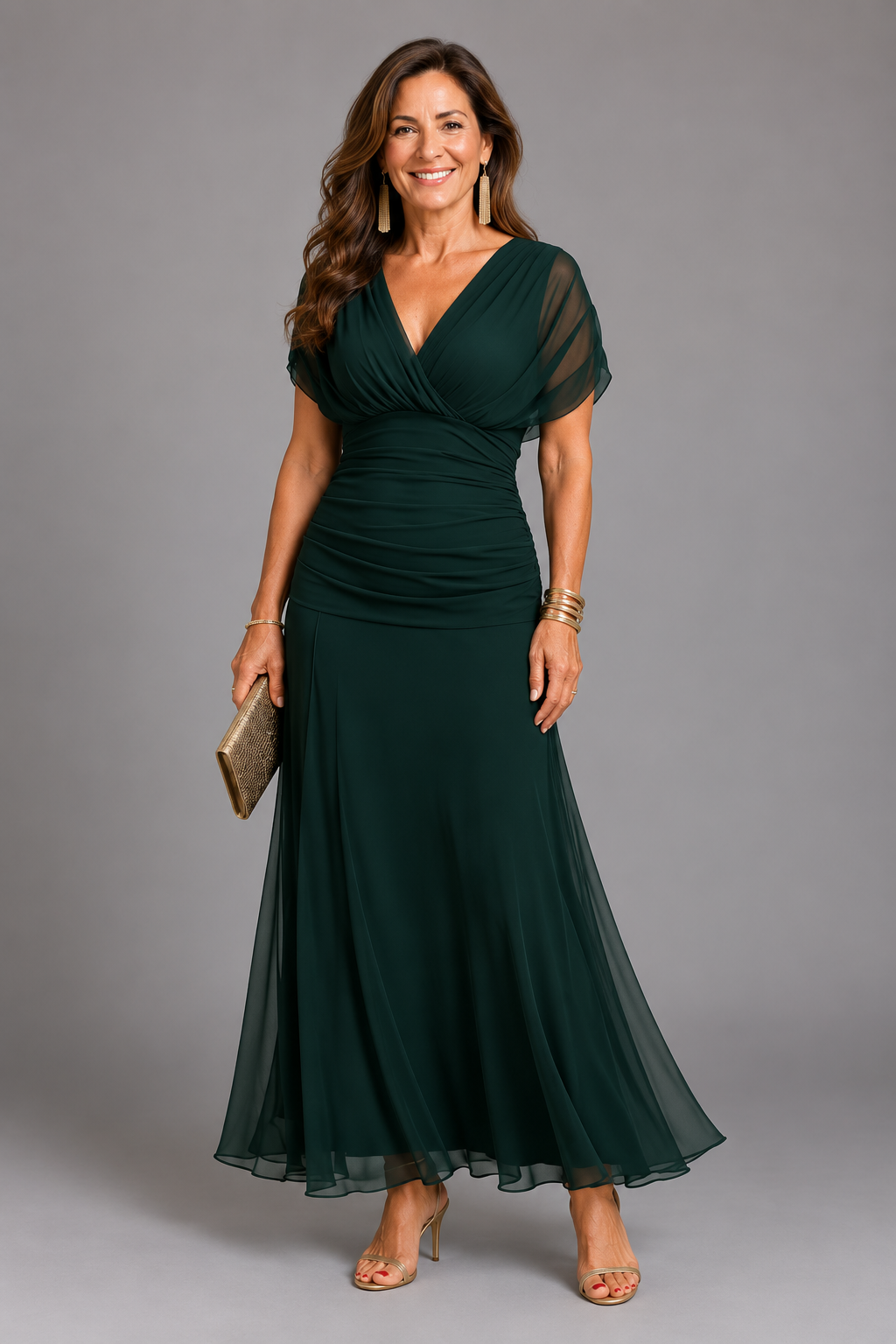 Soledad | Vestido Fluido de Fiesta con Pliegues Suaves