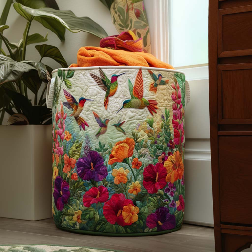 Blanca™ | Cesto de Ropa Acolchado Mariposas y Flores