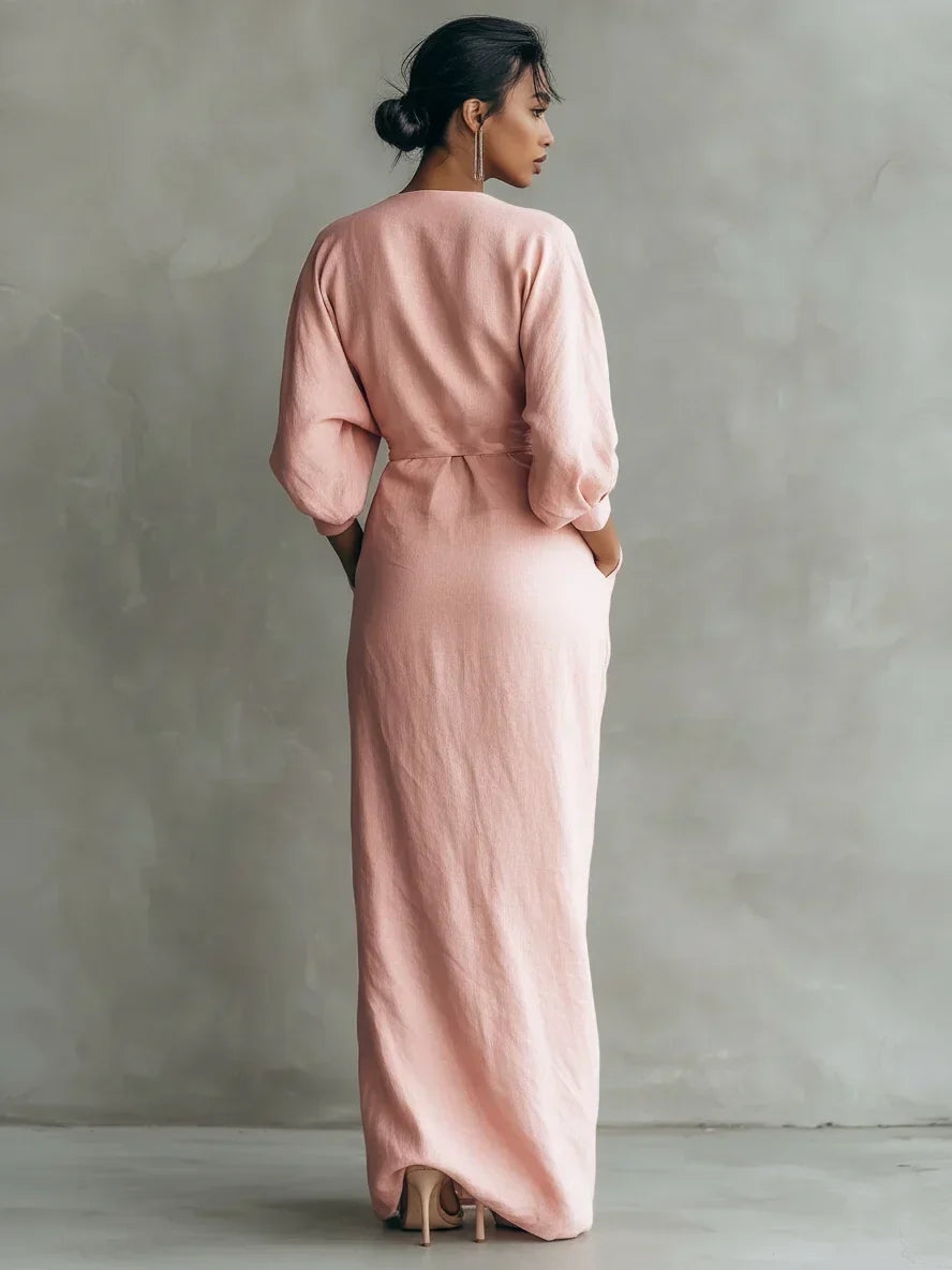 Alba | Vestido Maxi Cruzado con Escote en V