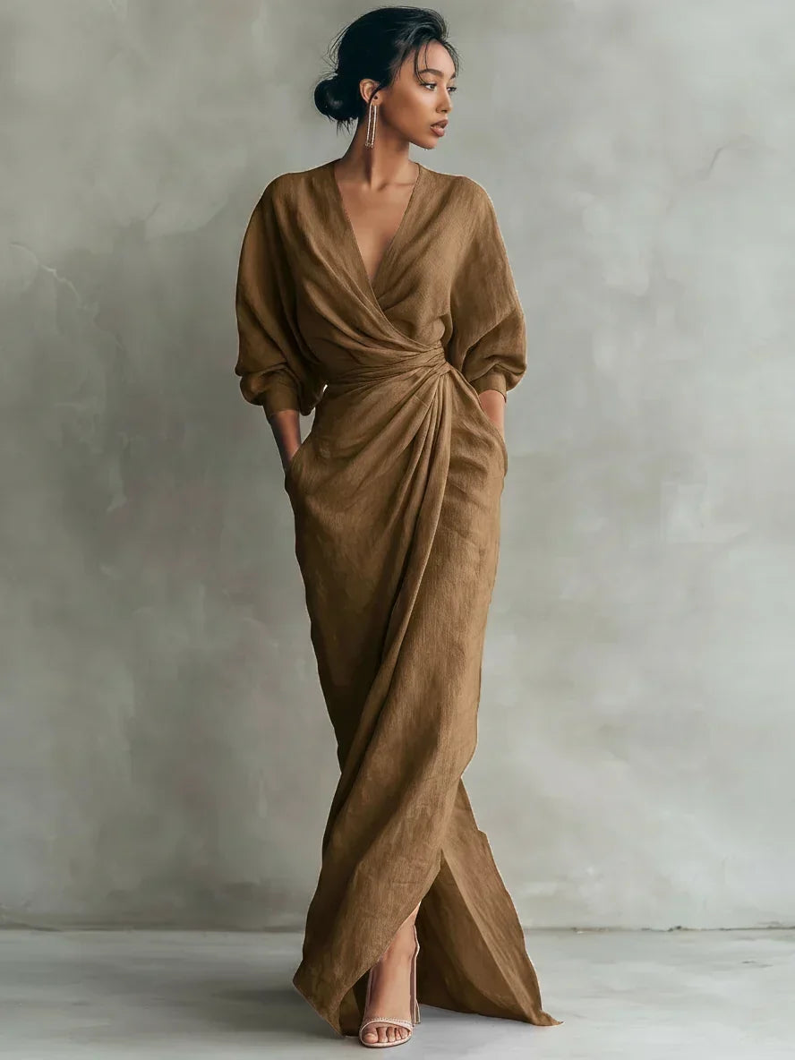 Alba | Vestido Maxi Cruzado con Escote en V