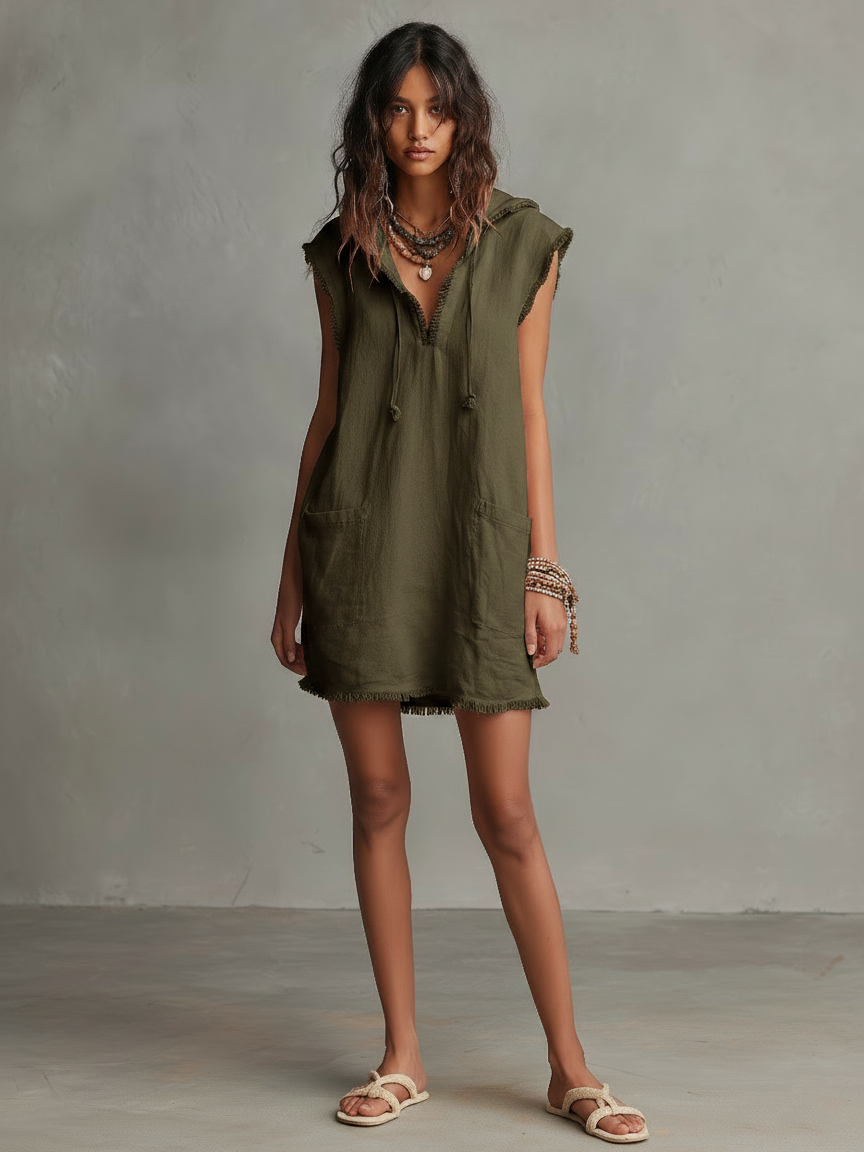 Pilar | Vestido de verano holgado con capucha