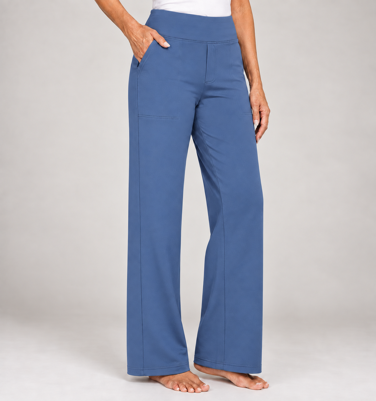 Encarni | Pantalón Elástico de Tiro Alto y Pierna Recta