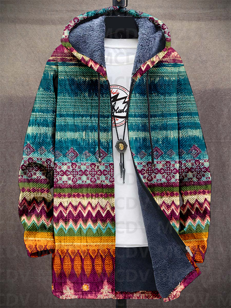 Abril | Chaqueta Larga Forrada con Estampado Artístico