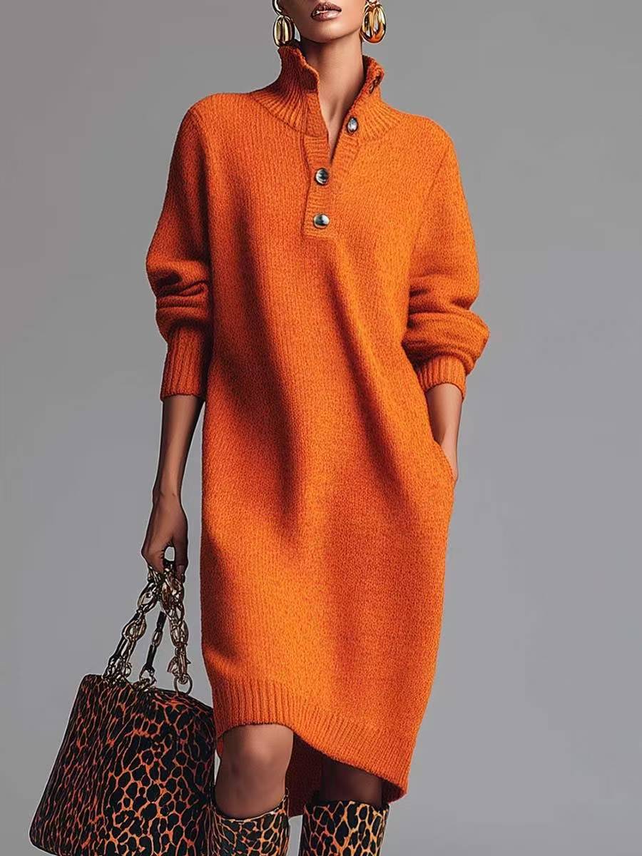 Marina | Vestido Camisero de Punto con Botones