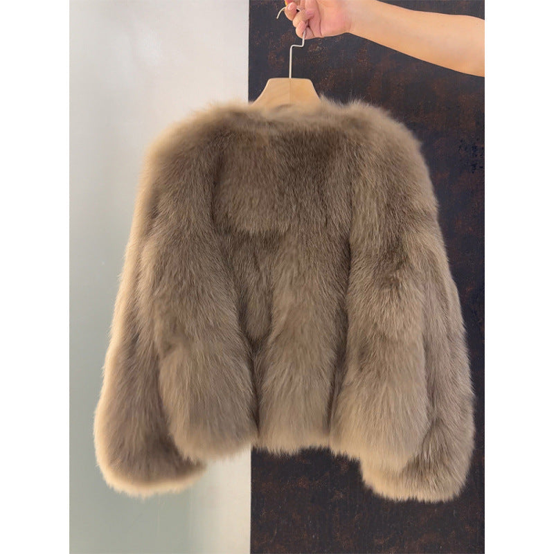 Carlota | Chaqueta Corta Efecto Pelo con Cuello Amplio