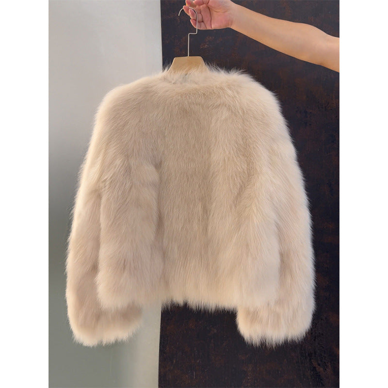 Carlota | Chaqueta Corta Efecto Pelo con Cuello Amplio