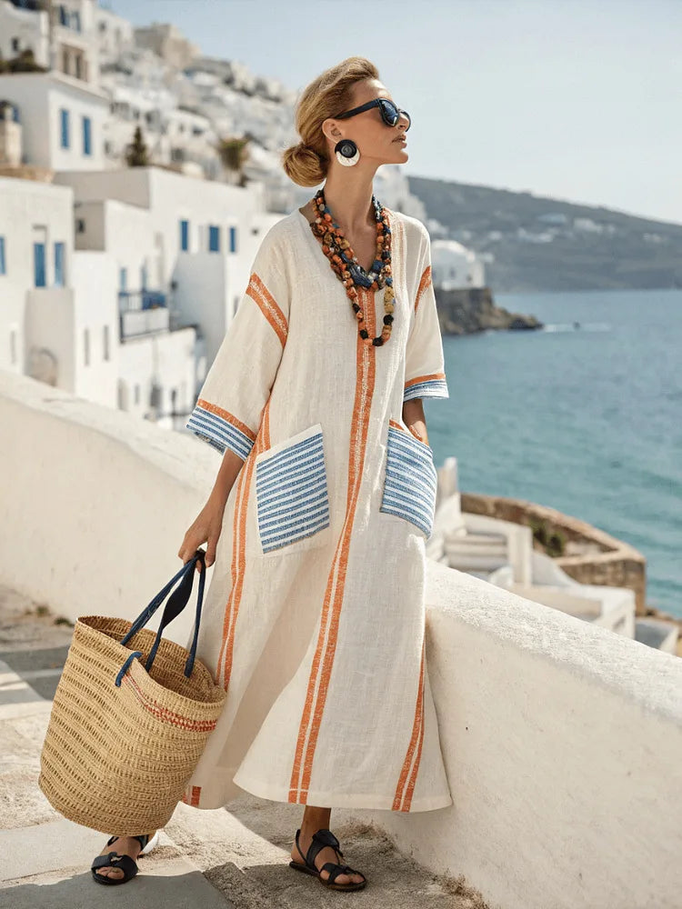Marlena™ | Vestido Largo de Aire Costero