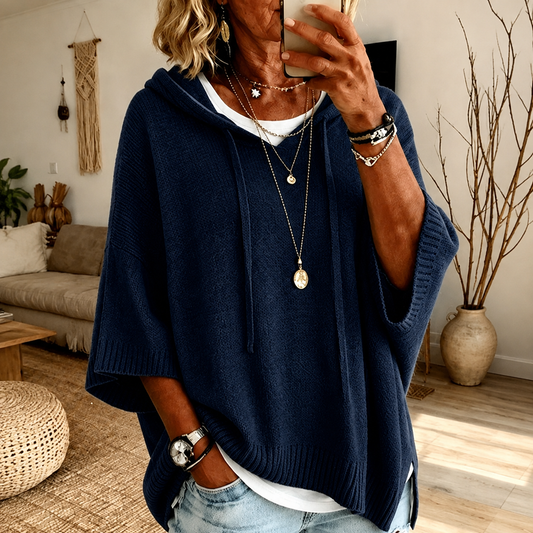 Socorro | Jersey Poncho Azul Marino
