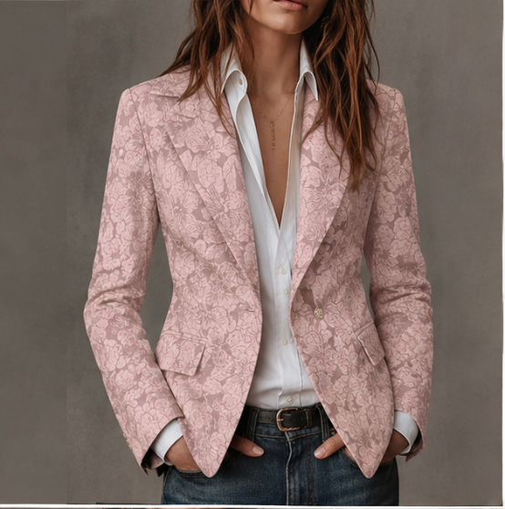 Estela | Blazer Entallado de Jacquard Cachemir