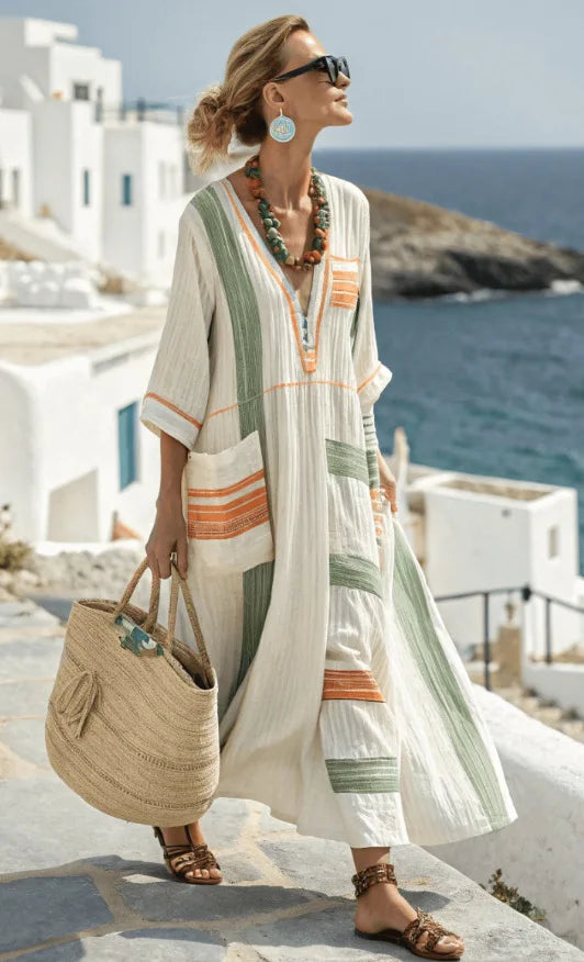 Marlena™ | Vestido Largo de Aire Costero