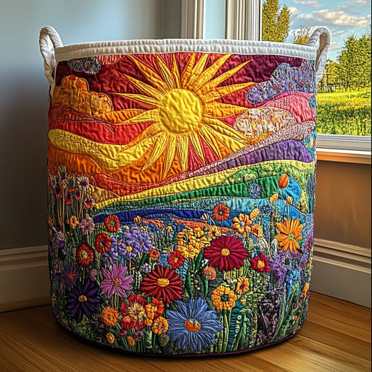 Aurora™ | Cesto de Ropa Acolchado Flores al Sol