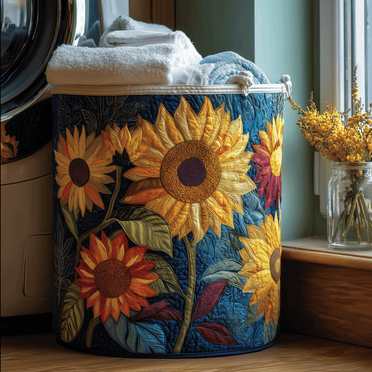 Sol™ | Cesto de Ropa Acolchado Flores Amarillas