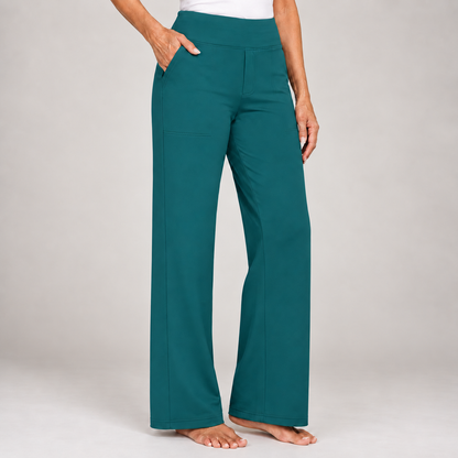 Encarni | Pantalón Elástico de Tiro Alto y Pierna Recta