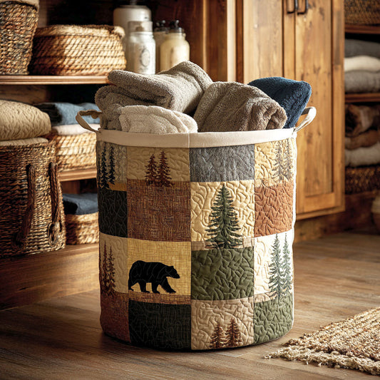 Nieves™ | Cesto de Ropa Acolchado Bosque Patchwork