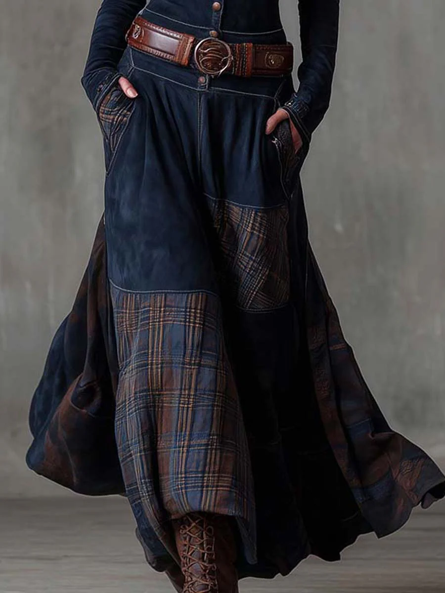 Sonsoles | Vestido Largo Boho Efecto Ante con Cinturón