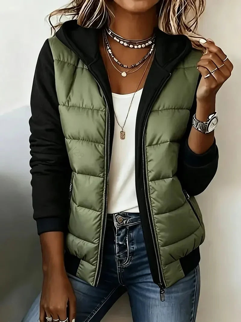 Nati | Chaqueta Acolchada con Capucha y Bloques de Color