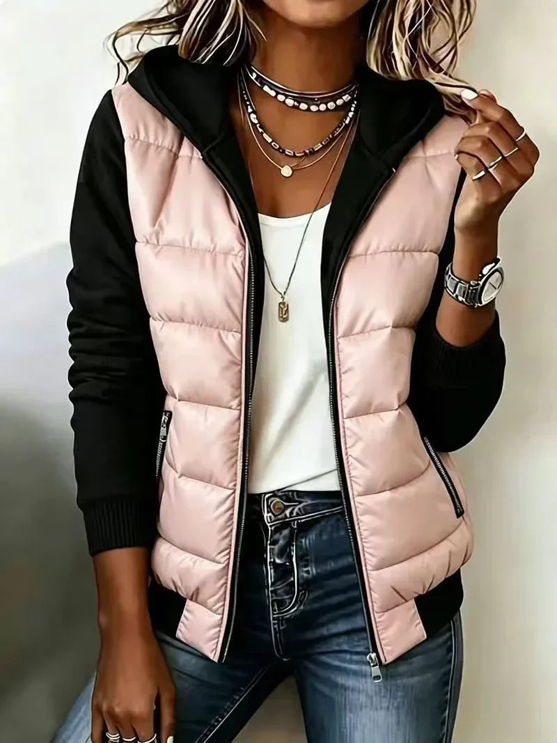 Nati | Chaqueta Acolchada con Capucha y Bloques de Color