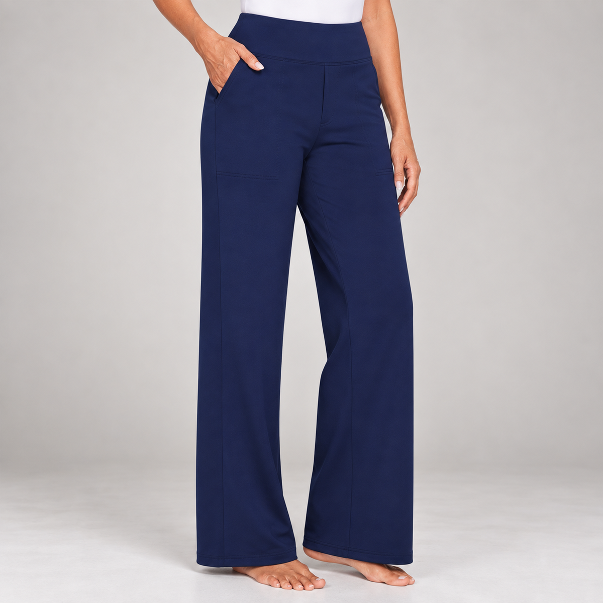 Encarni | Pantalón Elástico de Tiro Alto y Pierna Recta