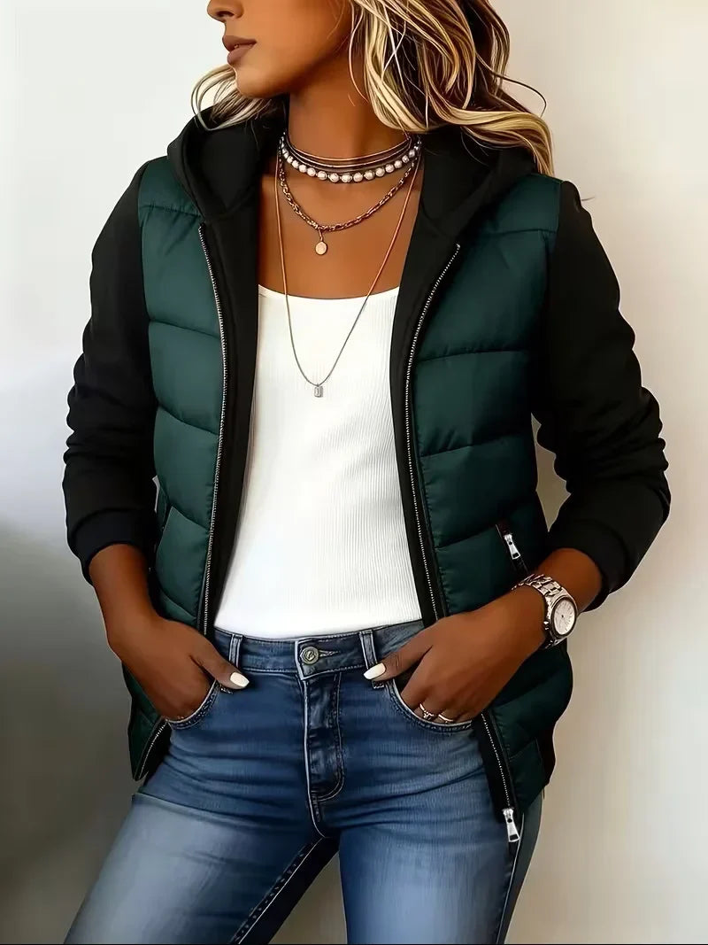 Nati | Chaqueta Acolchada con Capucha y Bloques de Color