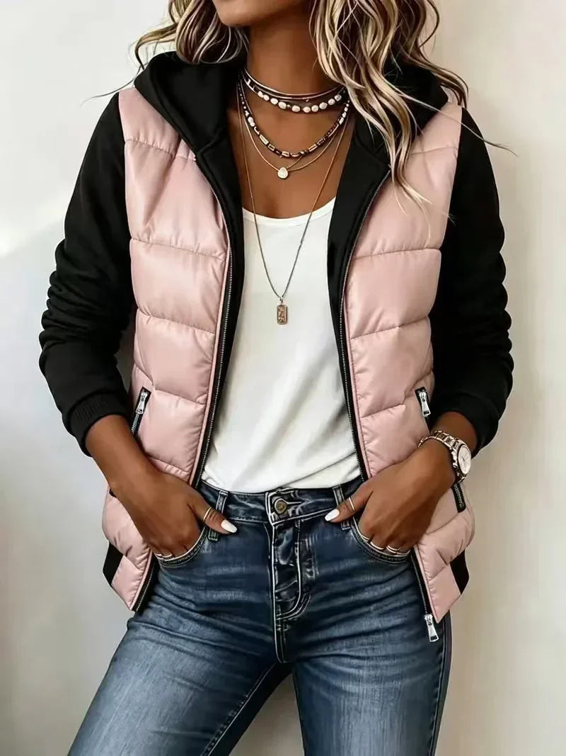 Nati | Chaqueta Acolchada con Capucha y Bloques de Color