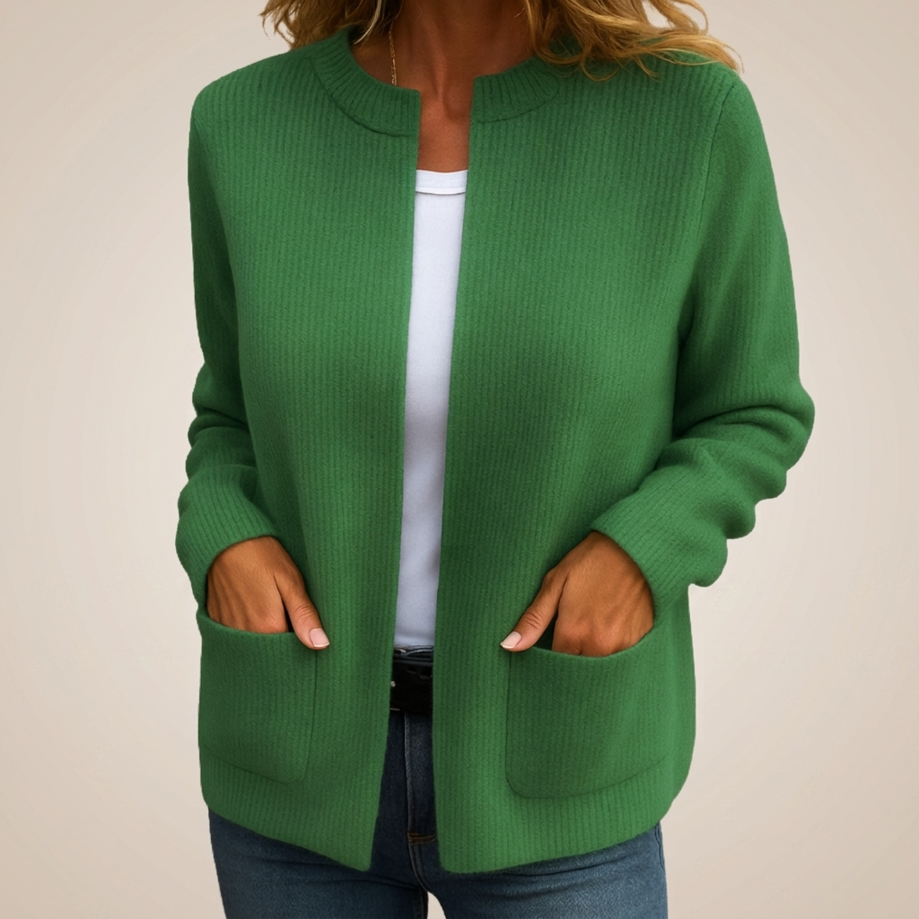 Amparo | Chaqueta de Punto con Cremallera y Bolsillos