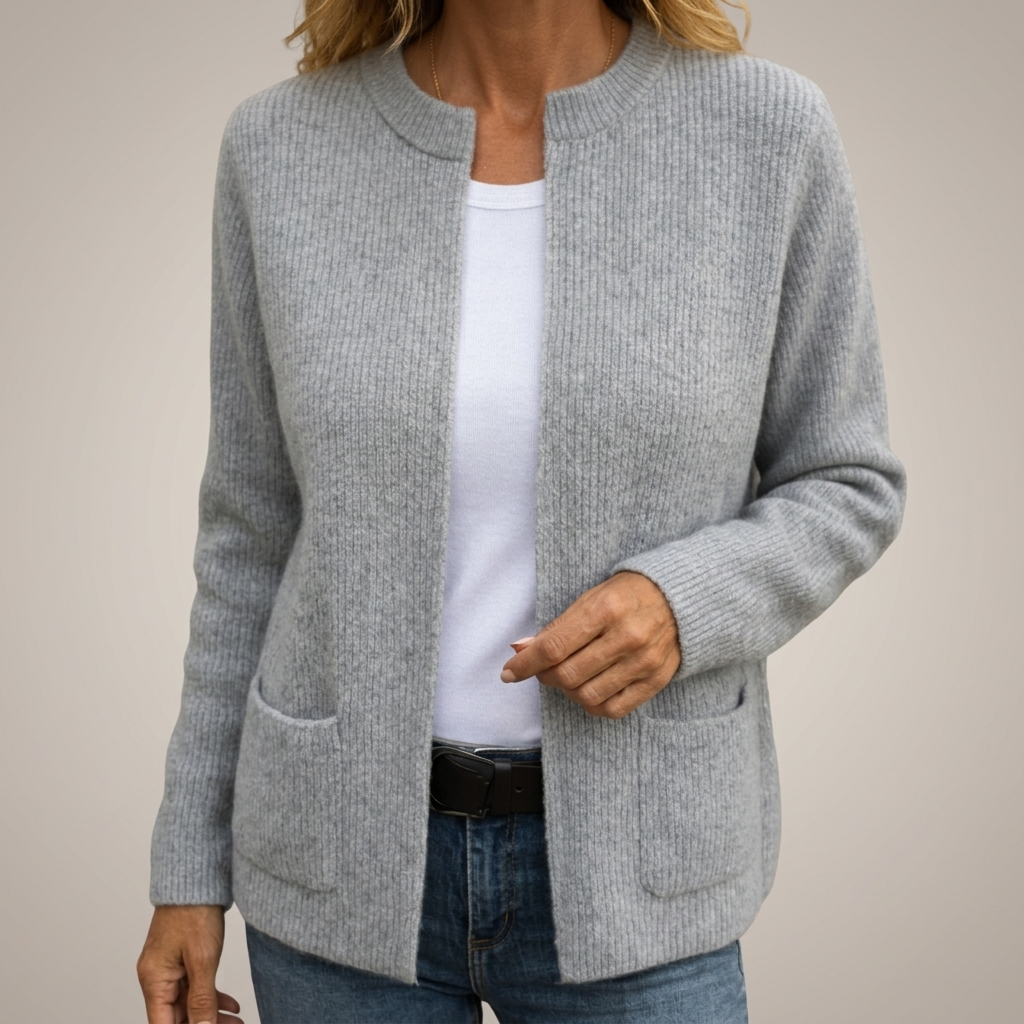 Amparo | Chaqueta de Punto con Cremallera y Bolsillos